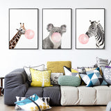 Blowing Bubble Zebra Bear Giraffe