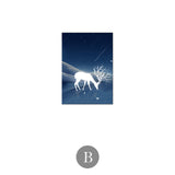 Cartoon Deer Moon Tree